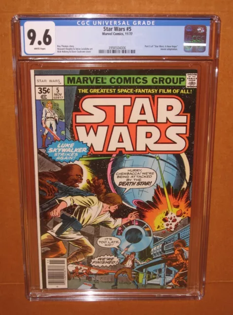 Star Wars #5 CGC 9.6 WHITE pages! 2nd BEST IN CENSUS! 1977 FULLY INSURED 12 pix