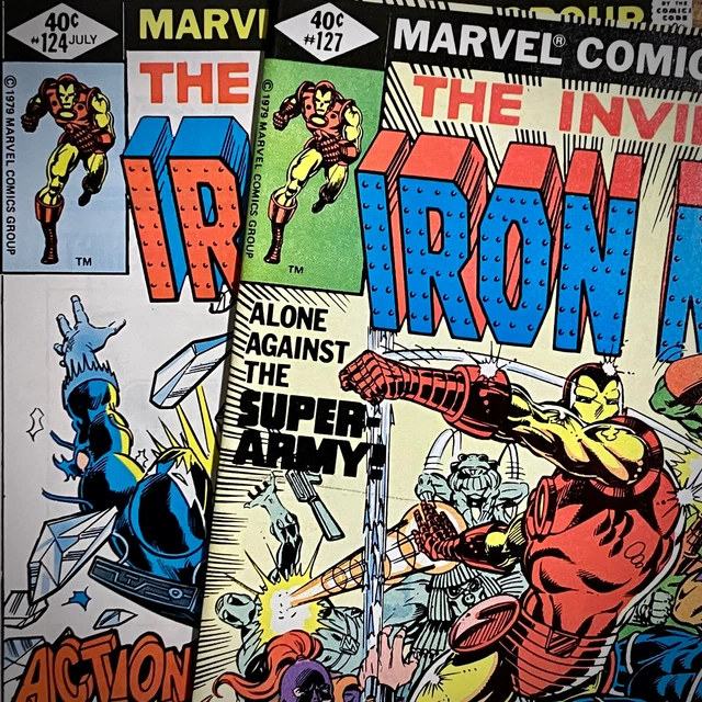 Invincible Iron Man #124 & 127 NM 9.4 HTF Rare Direct Edition Marvel Comics 1979