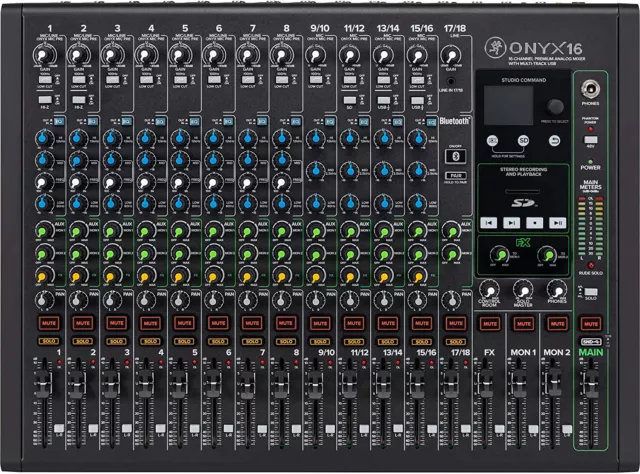 MACKIE Onyx16 MIXER AUDIO 16 CANALI MULTITRACCIA USB BLUETOOTH professionale NEW