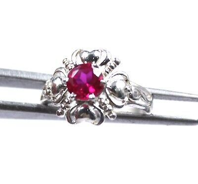 9.15 Ct Amazing Red Ruby Certified Burma Solid Silver Gems Ring Size 6.5 Gems MS