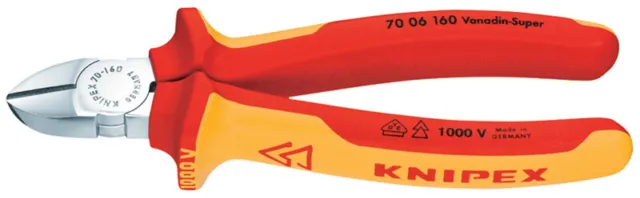 DRAPER Knipex 160mm Fully Insulated Diagonal Side Cutter 81262