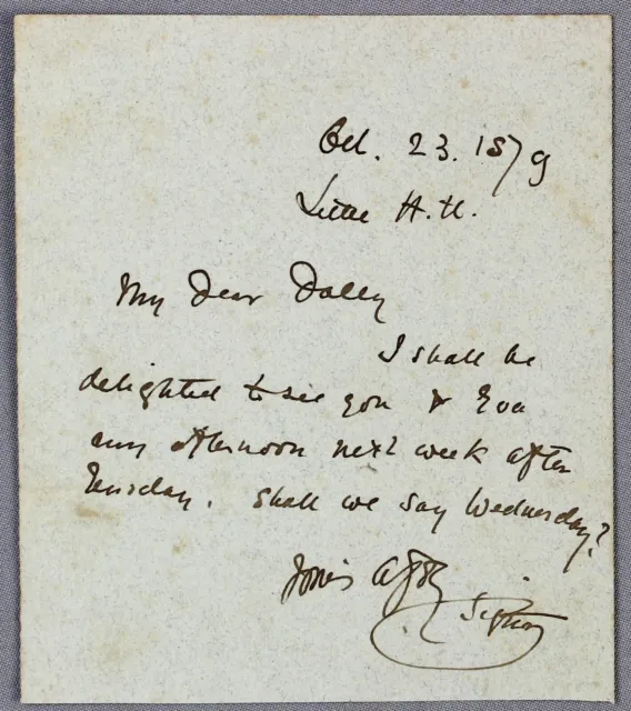 1879 George Frederic Watts original handwritten letter to artist Dorothy Tennant