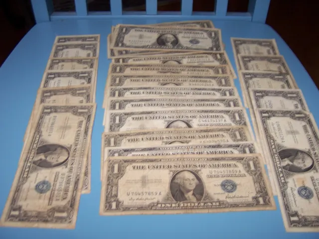 1957A One Dollar Well Circulated Silver Certificate Note - $1 Bill