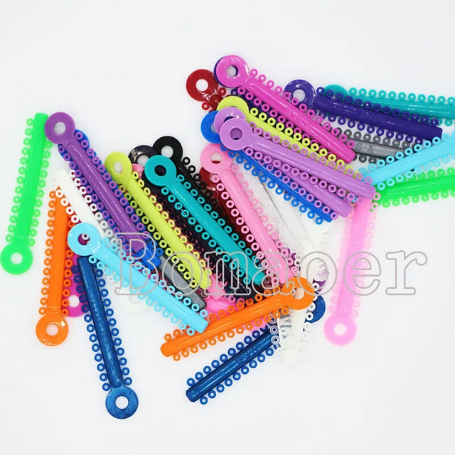 Lot De 10 Packs / 10080 Élastiques Orthodontiques Dentaires - 38 Couleurs - Ligatures Pour Appareils