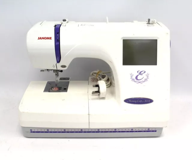 JANOME Memory Craft 300E Sewing Machine In White/Purple (No Pedal) -C81