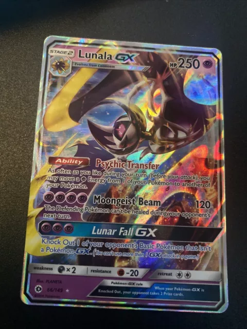 Lunala GX 66/149 - Ultra Rare Full Holo Sun & Moon Pokemon Card - Near Mint