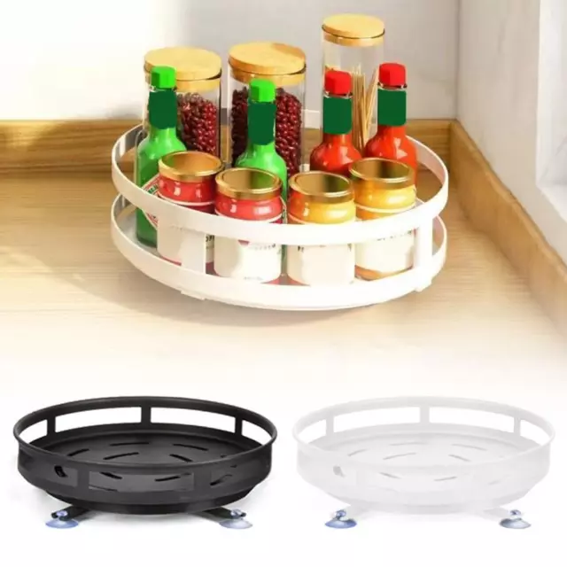 360° Rotating Spice Rack Rotatable Steel Kitchen Seasoning Organizer: F2J7