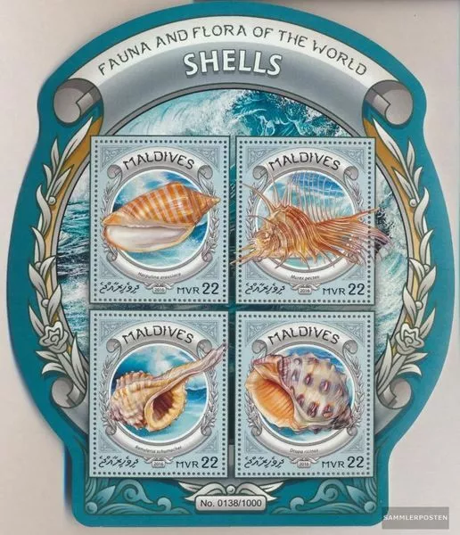 Maldives 6345-6348 Sheetlet (complete. issue.) MNH 2016 Mussels