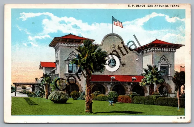 Southern Pacific Railroad Station Depot San Antonio Texas Tex. TX RR Depot I-507