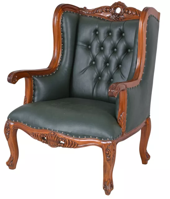 English Ear Chair Antique TV Chair Relaxing Chair Mahogany Armchair Retro