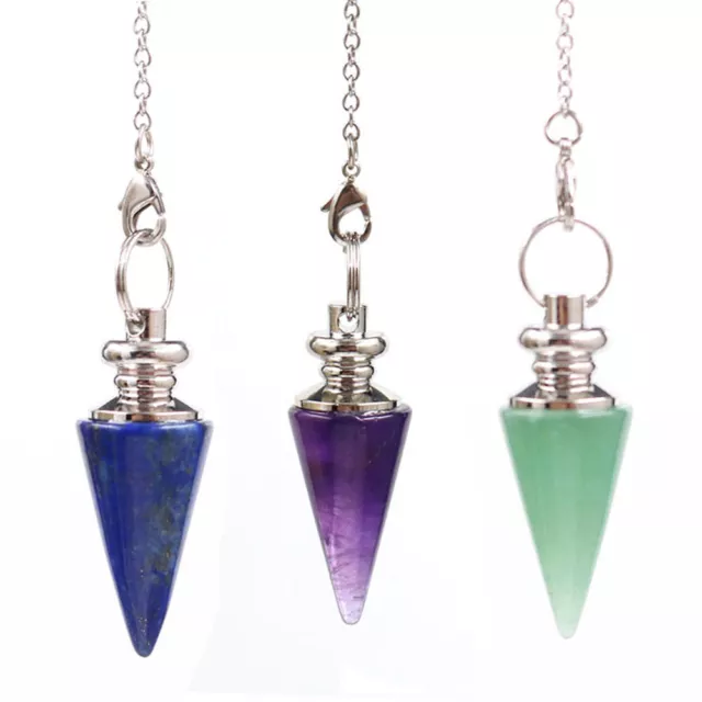 Natural Crystal Quartz Gemstone Point Dowsing Pendulum Scrying Dowser Healing