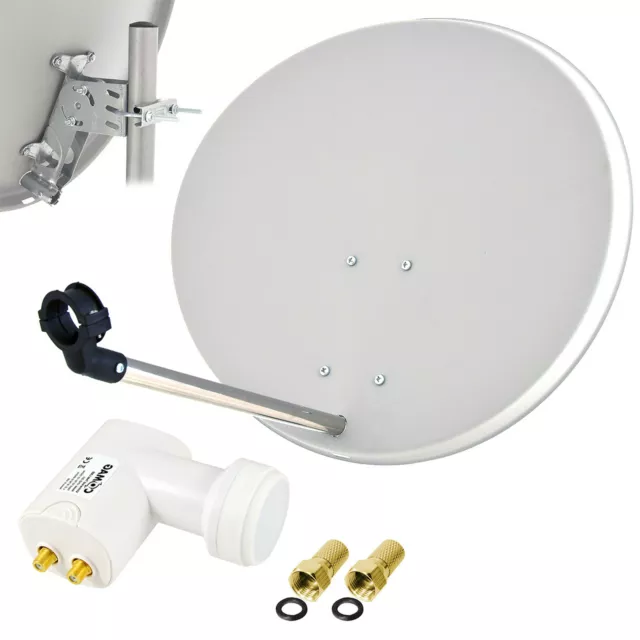 COMAG Digitale SAT Anlage 60 cm Satelliten Spiegel Schüssel + TWIN LNB 0,1 dB HD