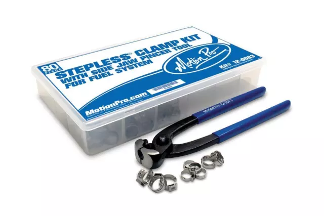 Motion Pro Stepless Clamp Pro Fuel Line Fittings Kit, 70pcs with Pincer Tool