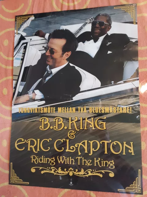 Vintage 2000 Eric Clapton & B.b. King Riding With The King Promo Poster Sweden