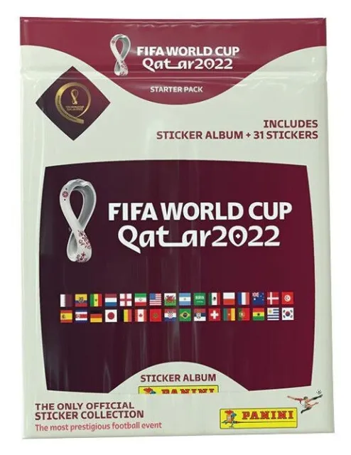 UK Panini 31 Stickers & Album Starter Pack FIFA Football World Cup Qatar 2022