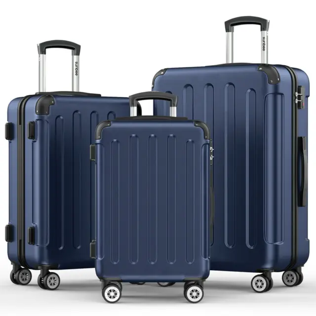 3 Piece Luggage Sets Hardshell Lightweight Suitcase with TSA Lock Spinner Wheels