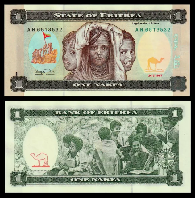 ERITREA 1 Nakfa, 1997, P-1, First Issue, UNC ***  BANKNOTE