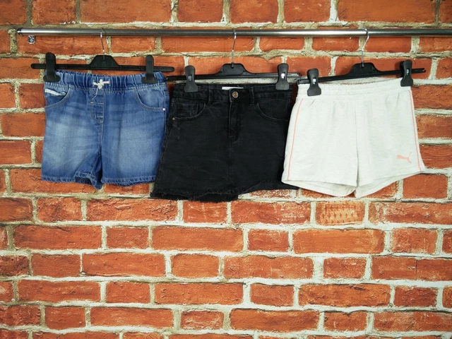 Girls Bundle Age 7-8 Years Next Zara Puma Shorts Black Denim Sweat Casual 128Cm
