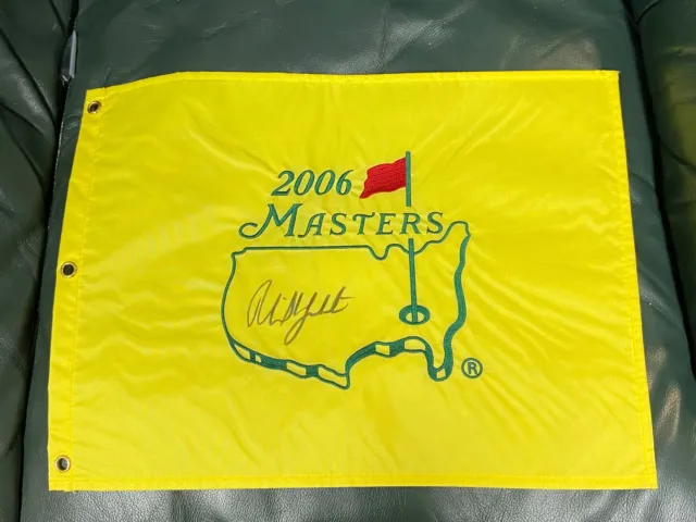 Phil Mickelson Signed 2006 Masters Golf Pin Flag 3 Time Champ LIV