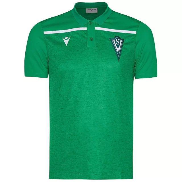 SW Santiago Wanderers Chile grün Spieler Reise Poloshirt brandneu mit Etikett Macron XXL