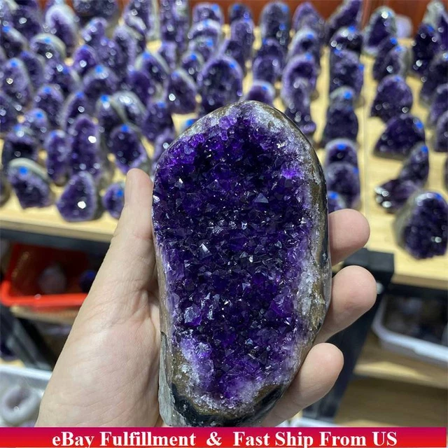 300-400g Natural Amethyst Geode Quartz Crystal Cluster Rough Specimens Healing