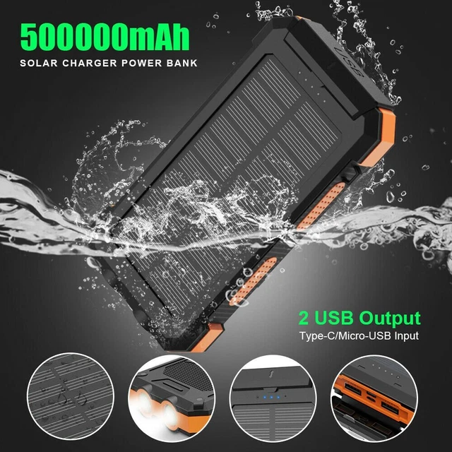 500000mAh Portable Power Bank External 2 USB LCD Battery Charger For Cell Phone