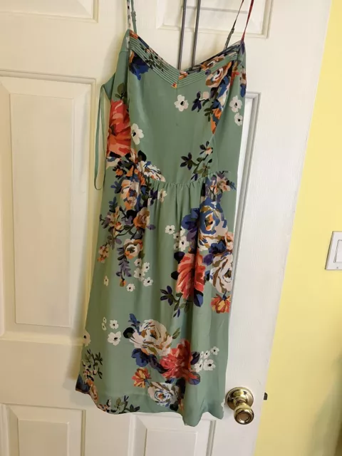 Anthropologie Moulinette Soeurs Silk Dress Womens Size 4 Floral Fit & Flare