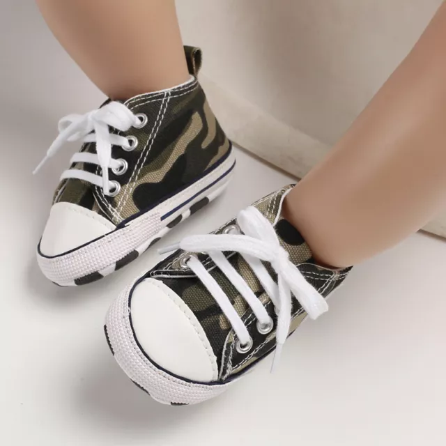 Camouflage Pre Walker Trainers Newborn Baby Boy Girl Pram Shoes Infant Sneakers