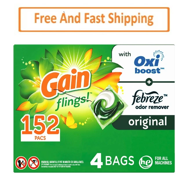 GAIN FLINGS! LIQUID Laundry Detergent Pacs, Original Scent (152 ct
