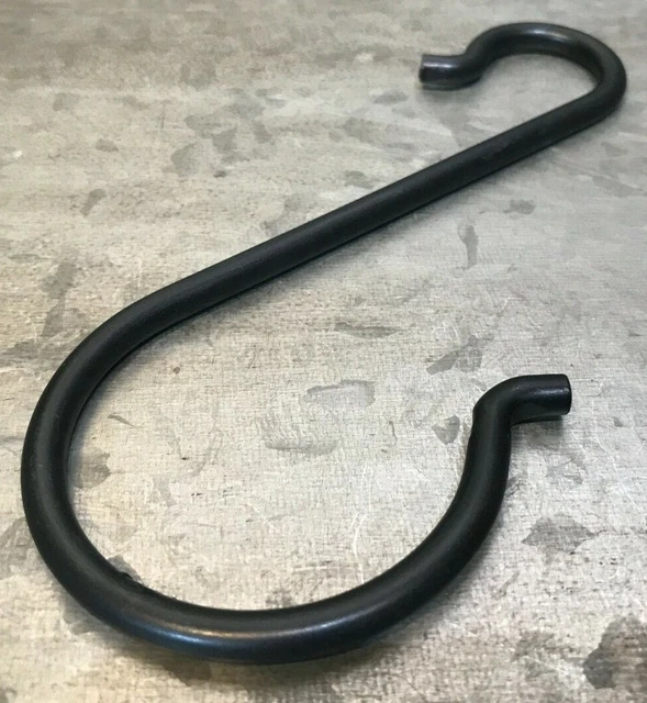 Hand Forged Worked Black 6 1/2" Wrought Iron Ladder S Hook Blacksmith Style NEW