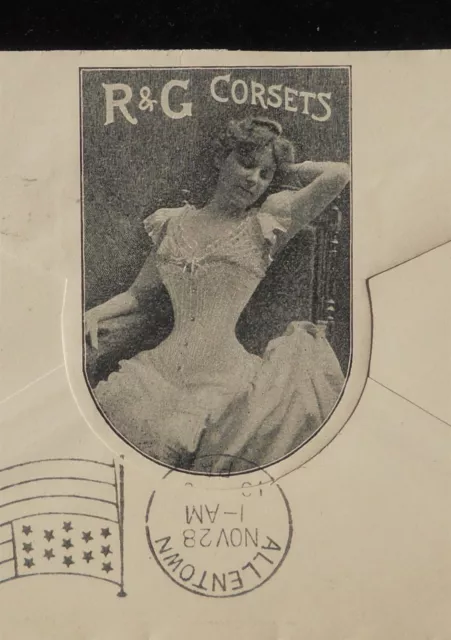 1900 POSTAL HISTORY BEAUTIFUL SEXY GIRL R & G Corsets 361-363 Broadway NYC NY