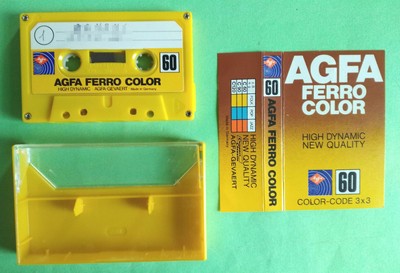 Mc Musicassetta Agfa FerroColor 60 Vintage Compact Cassette Audiotape Usata a 