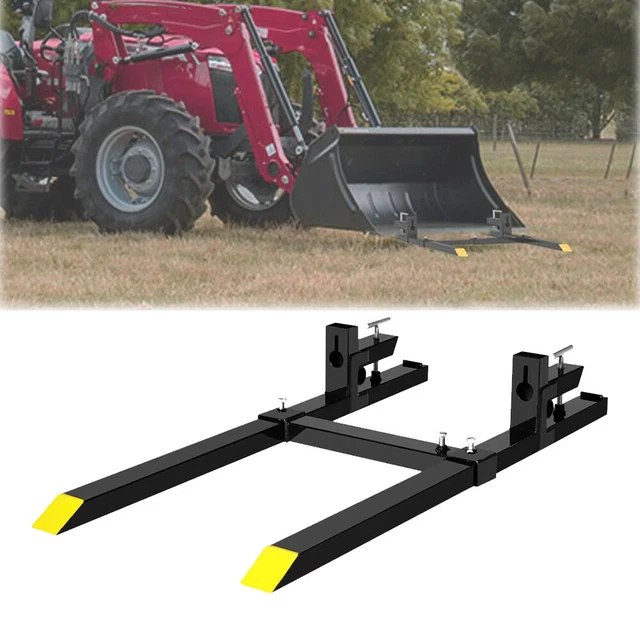 60'' Clamp on Pallet Forks Skid Steer Loader Bucket Tractor Quick Attach 1500lbs
