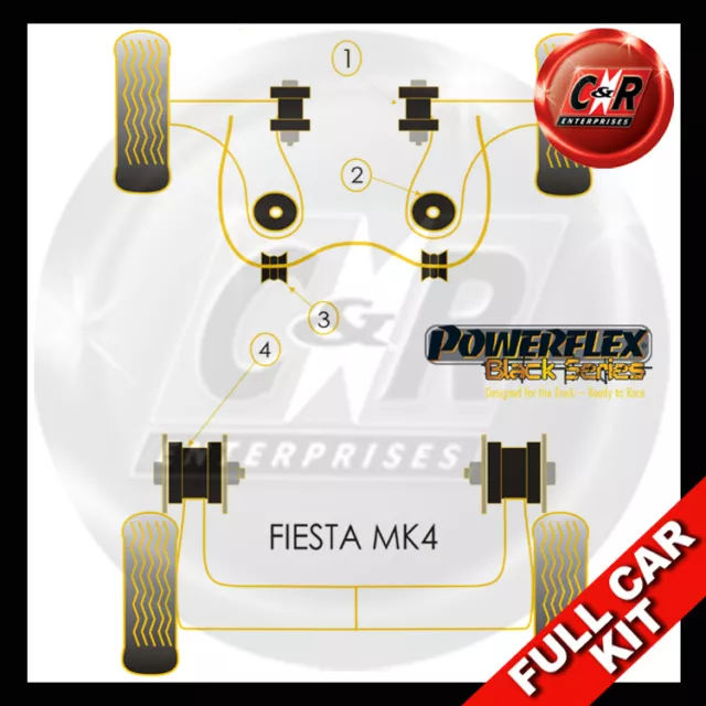 Powerflex Black Complet Bush Kit Pour Ford Fiesta Mk4 (95-99)