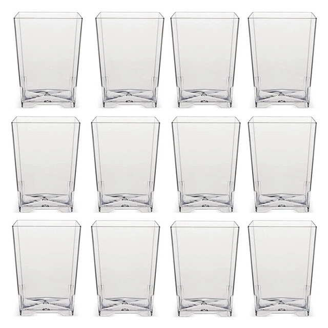 Tazas cuadradas de postre de plástico tazas de postre reutilizables taza de postre transparente U G7X7