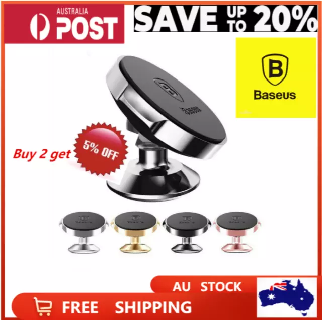 BASEUS 360 Degree Rotating Cell Phone Holder Car Magnetic Mount Stand Universal