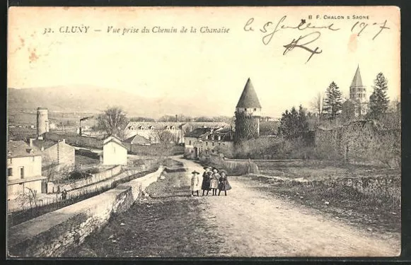 CPA Cluny, Vue prise du Chemin de la Chanaise