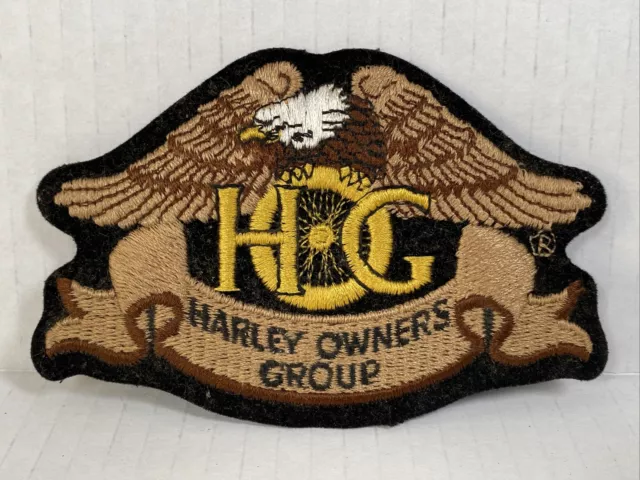 Harley Davidson Eagle Gold Patch HOG H.O.G. Large brown New Harley Owners Group