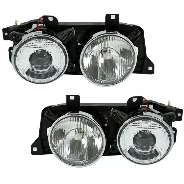 Scheinwerfer Set für BMW 5er E34 7er E32 Halogen Linse LWR H1