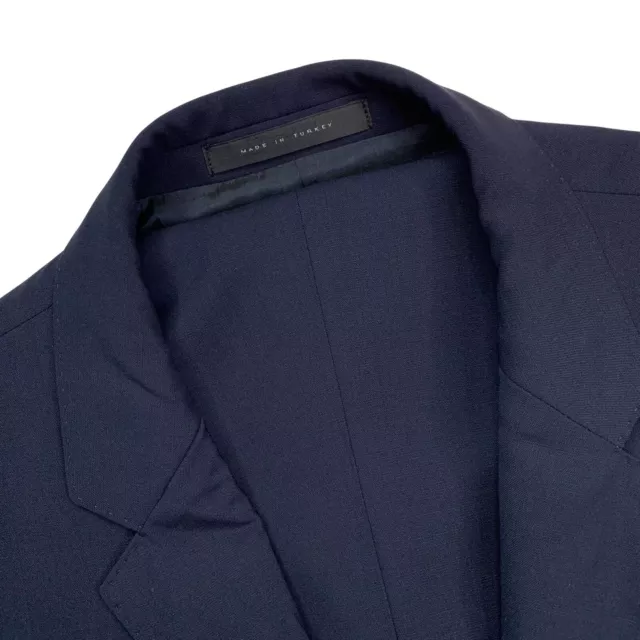 Mens 38 R Hugo Boss Solid Navy Blue Strech Modern Fit Super120's Wool Suit