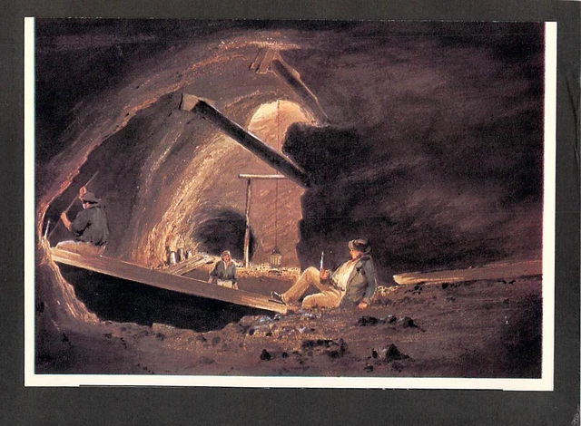 C3949 Australia Art Penney Stopes Burra Mines by S T Gill Art Gallery postcard