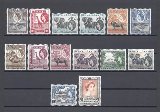 KENYA, UGANDA & TANGANYIKA 1954/59 SG 167/80 MNH Cat £150