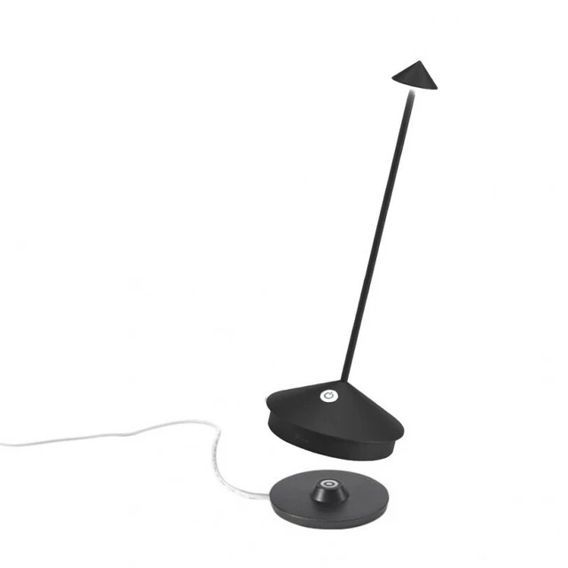 Lampada a led da tavolo Pina Pro Nero Opaco ricaricabile LD0650D3 Zafferano