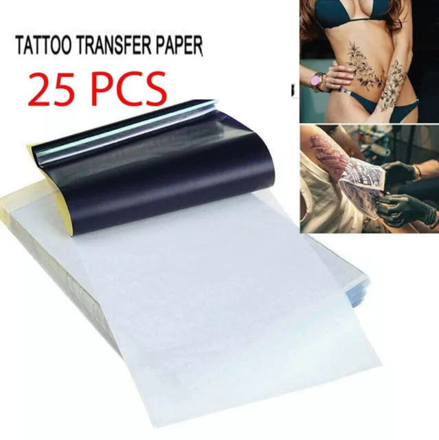 25PCS Tattoo Transfer Paper Stencil Carbon Thermal Tracing Hectograph Sheets