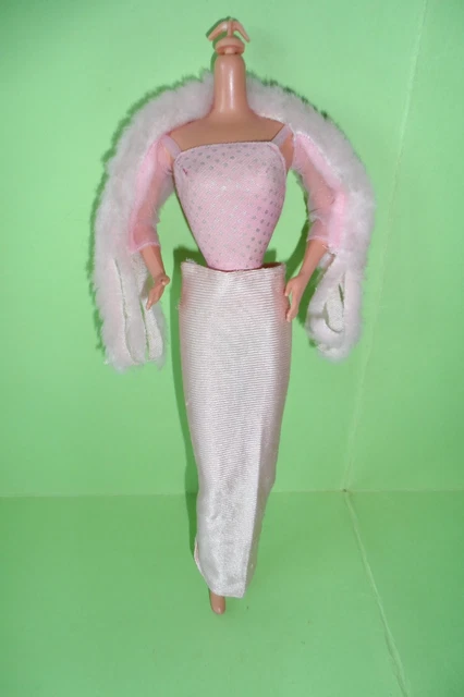 ABITI VESTITI BARBIE Pretty pink vintage anni 80 pelliccia