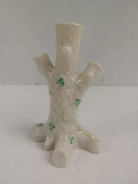 Fermanagh Belleek Porcelain 3 Tier Lucky Shamrock Tree Trunk Vase From Ireland