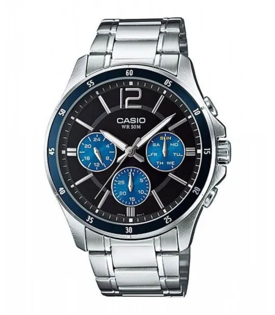 Casio MTP-1374D-2A Analog Stainless Steel Mens Watch MTP1374D