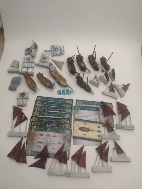 Kings Of War Armada Orc Basilean Bundle Ships And Cards See Description