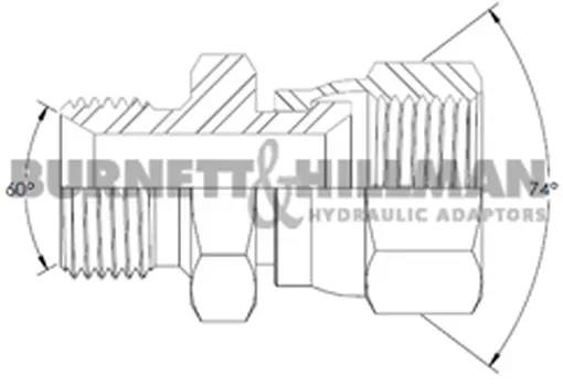 Burnett & Hillman BSP 3/8" Male x JIC 1/2" Swivel Female Adaptor 11525 2