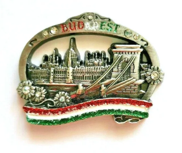 Budapest Prague Metal Map Souvenir Tourist Travel Collectable Gift Fridge Magnet